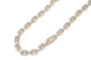 12mm Gold Iced Out Gucc Link Chain