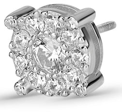 White 4 Prong Cluster Earrings