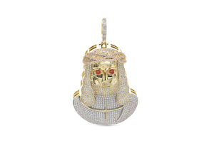 Gold Lazer Jesus Pendant