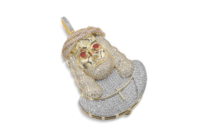 Gold Lazer Jesus Pendant